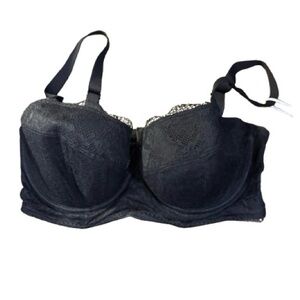 Freya Fancies Black Longline Bra, size 38DDD NWT